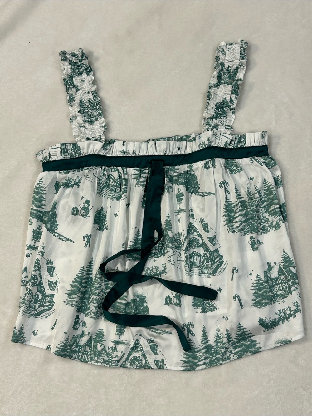 Altar’d State sleep top Noelle camisole green holiday print women’s small